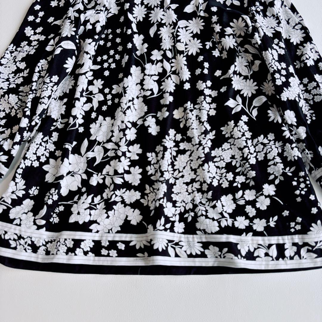 美品✨希少サイズ✨LEONARD レオナール トップス　チュニック　花柄　黒