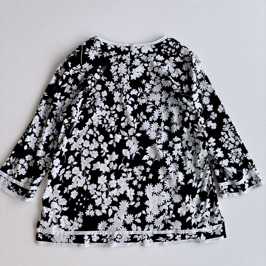 美品✨希少サイズ✨LEONARD レオナール トップス　チュニック　花柄　黒