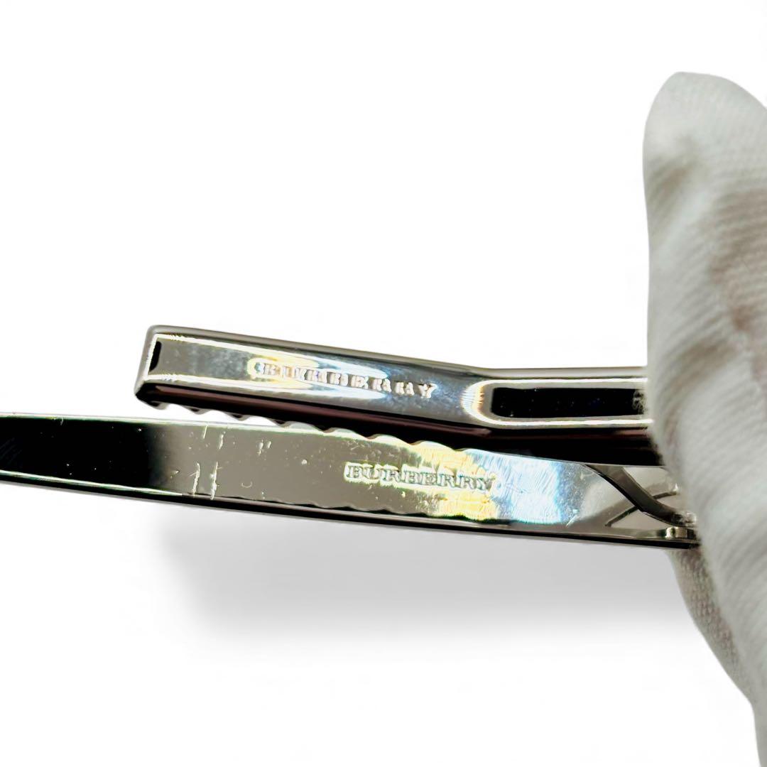 【美品】BURBERRY カフス＆ネクタイピン セット シルバー 高級アクセ