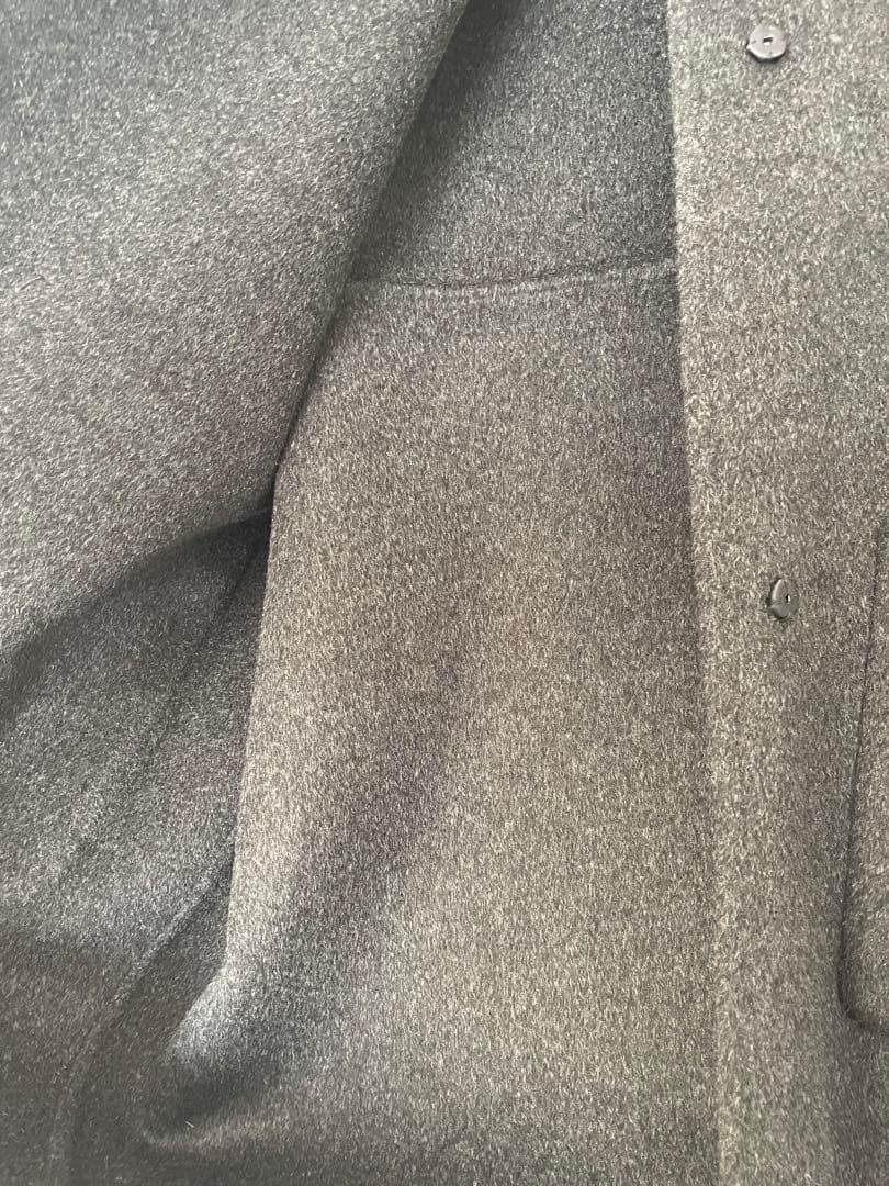 かぐれ●ウールステンカラーショートコート●チャコール