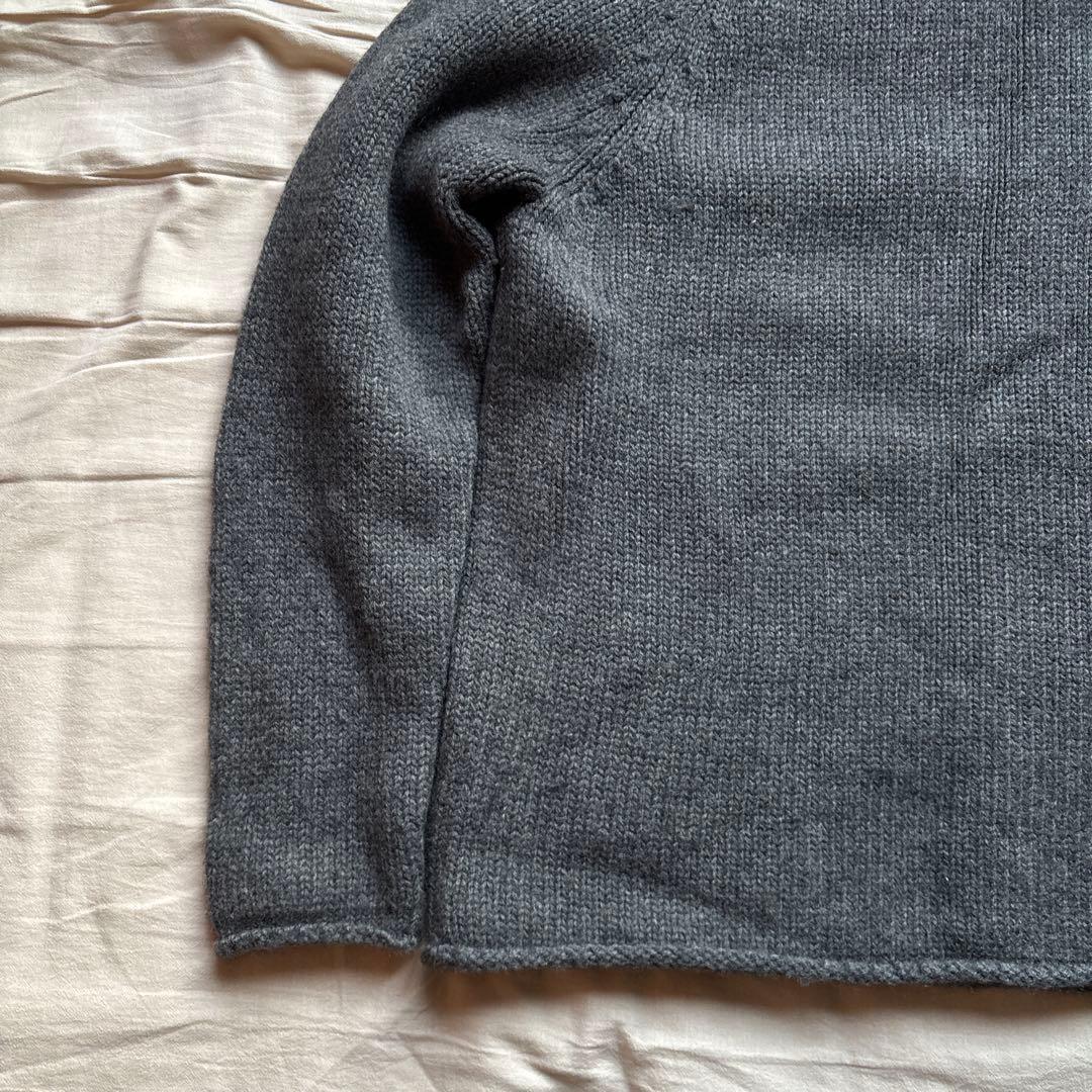 【90s】J.CREW ロールネック ニット グレー ウール ラグラン