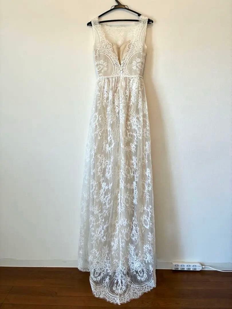 低身長向け ウェディングドレス　SOLALA レースエンパイアドレス