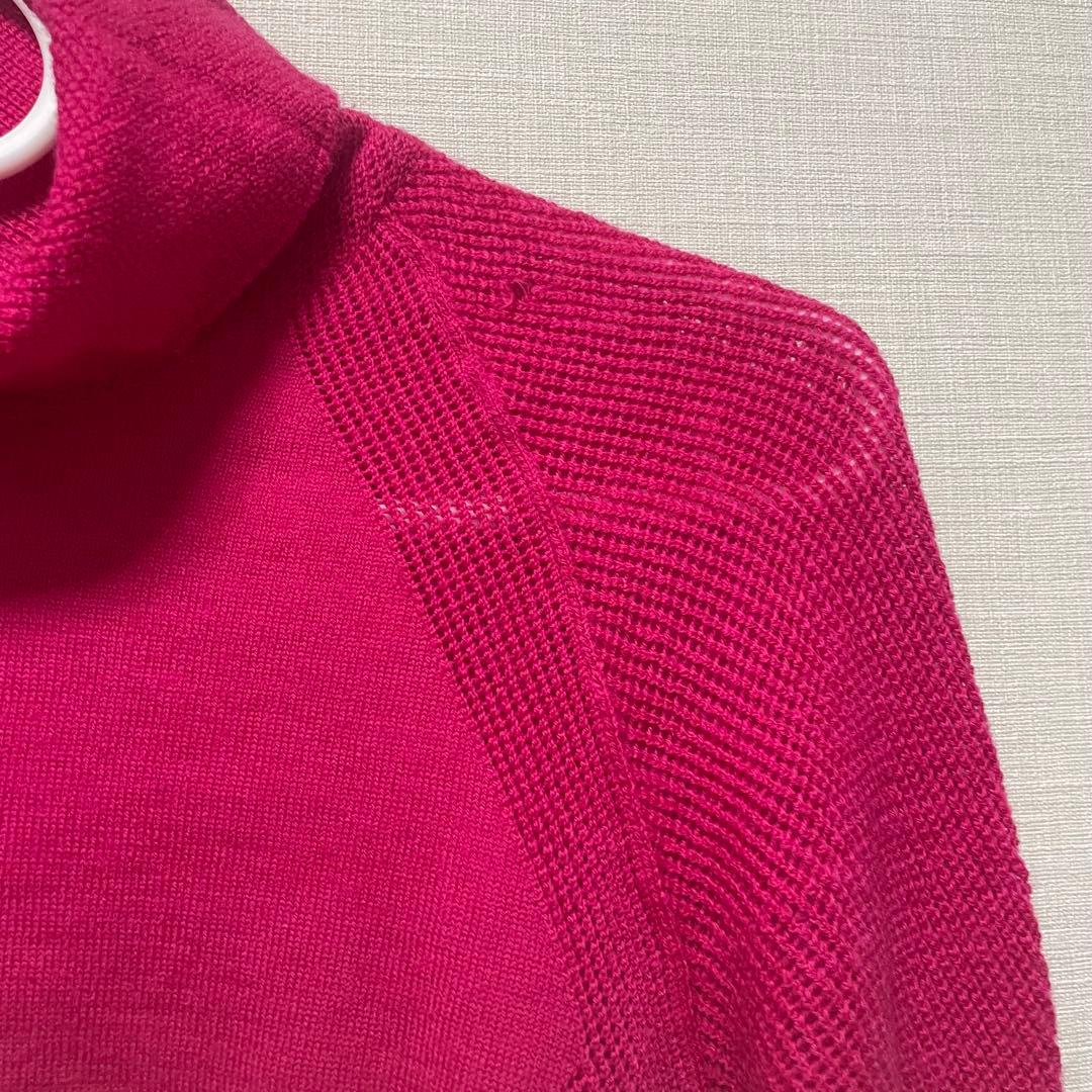 11 ISSEY MIYAKE イッセイミヤケ ピンク タートルネックニット