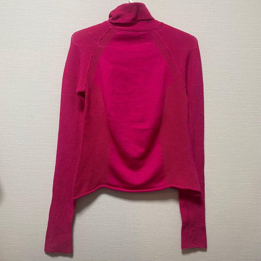 11 ISSEY MIYAKE イッセイミヤケ ピンク タートルネックニット