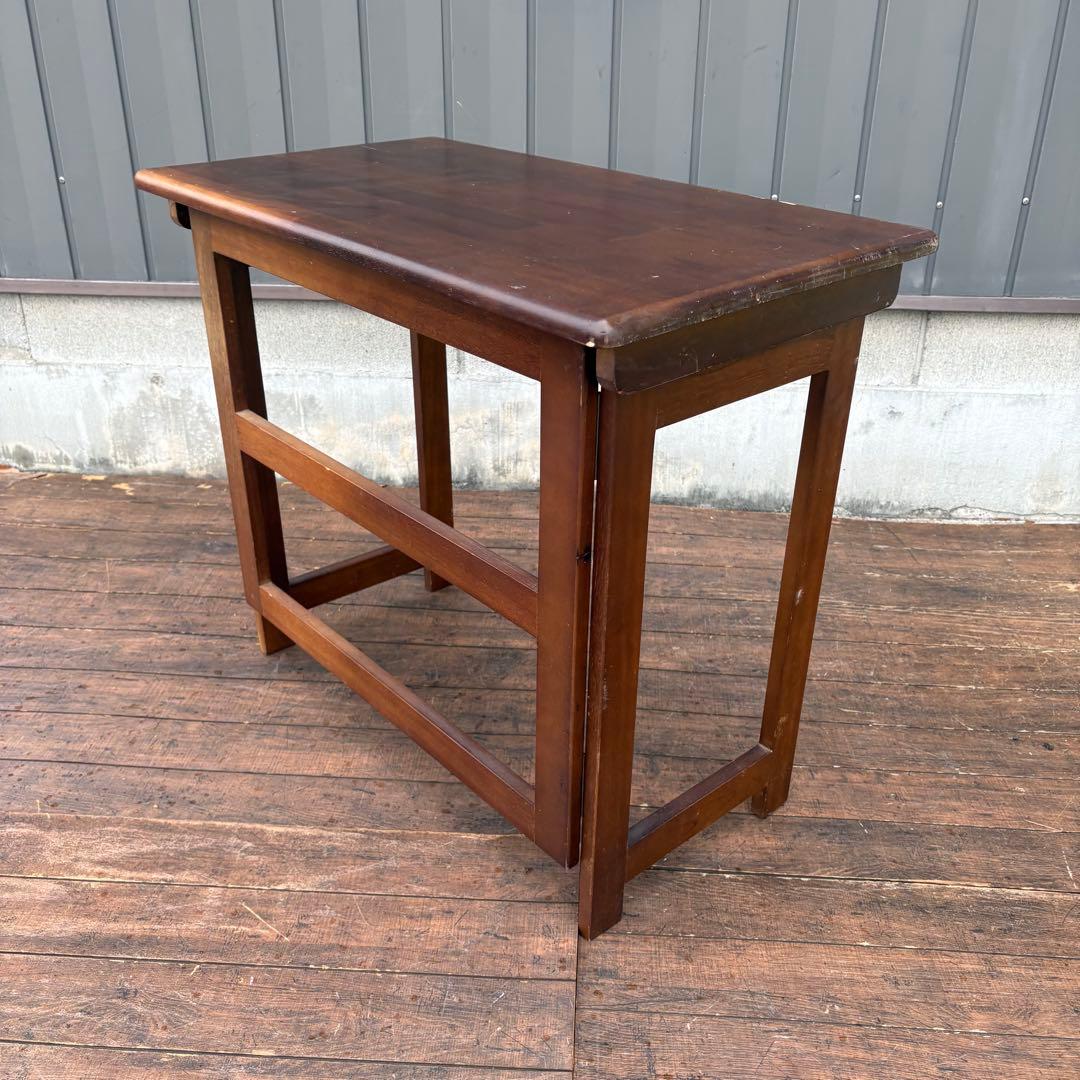C-1 昭和レトロ 折りたたみテーブル 木製 作業台 机 古家具 古道具