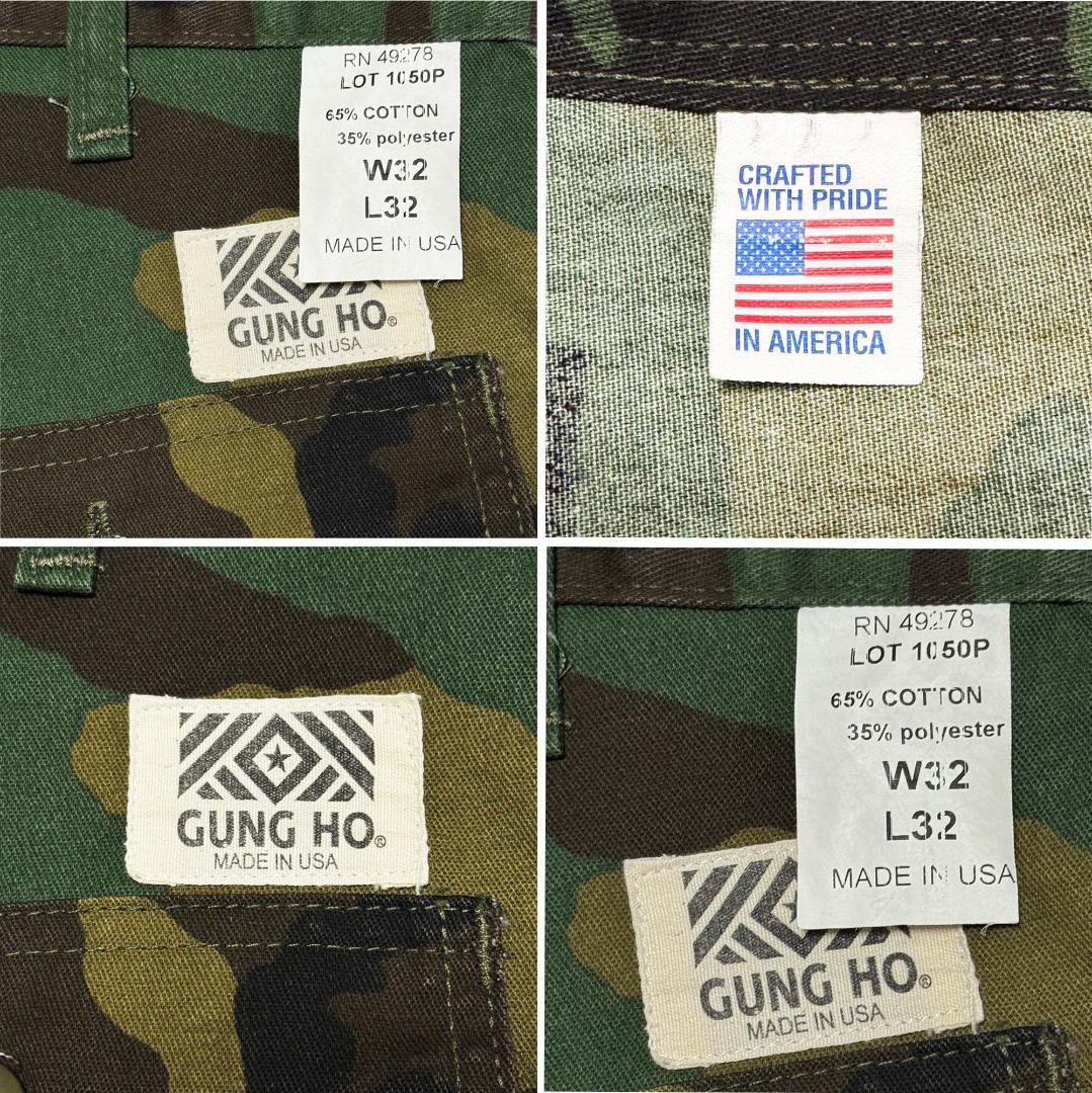 ■GUNG HO/ガンホー ウッドランドカモフラージュベイカーパンツW32美品■