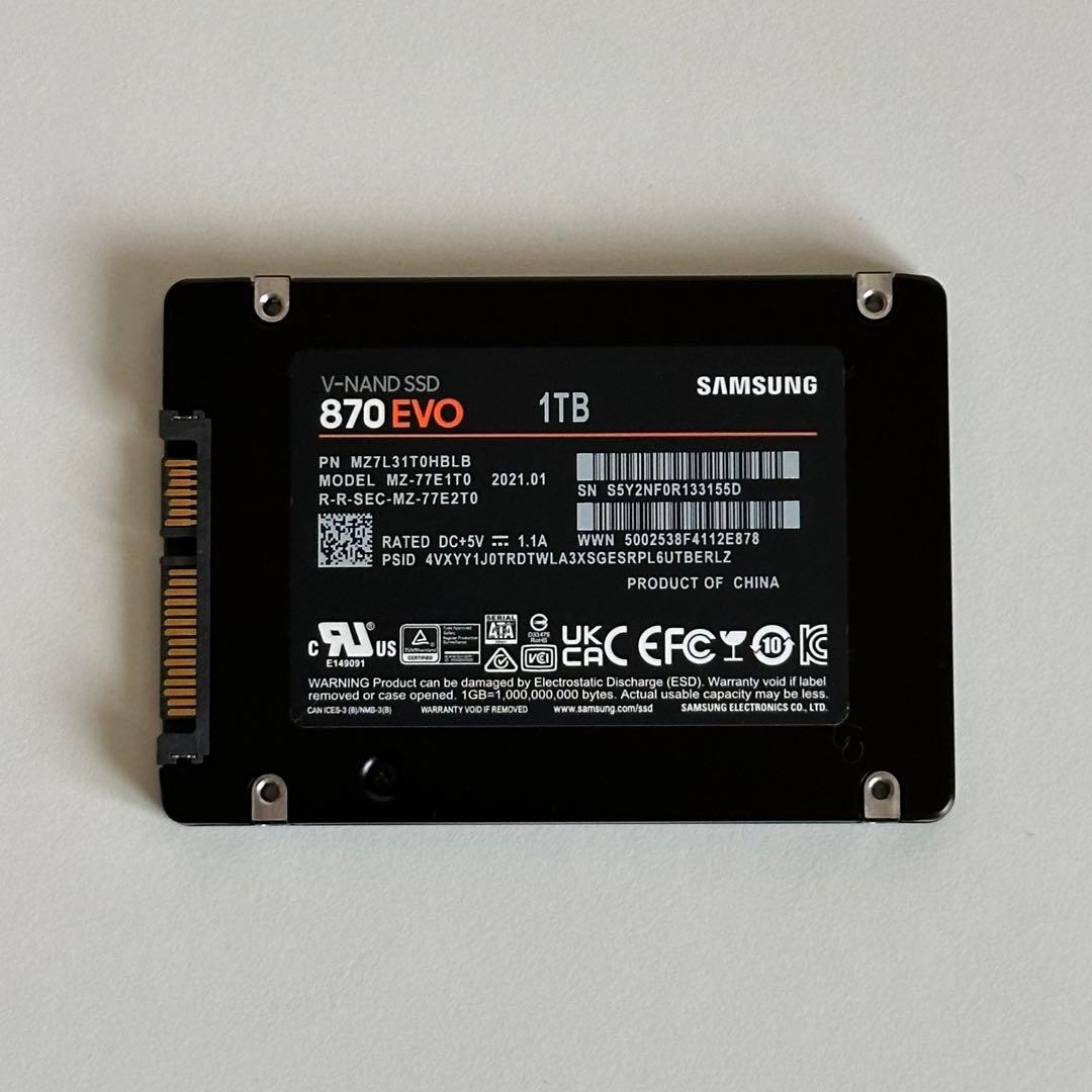 内蔵型SSD Samsung 870 EVO 1TB SATA 2.5 SSD