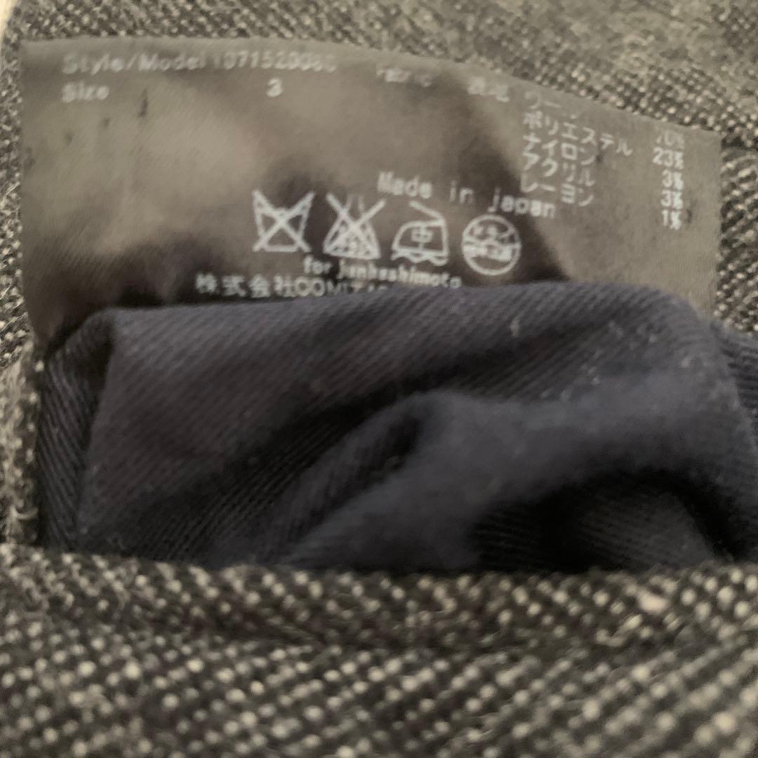 ジュンハシモト　TWEED 17cm PANTS CHARCOAL 3