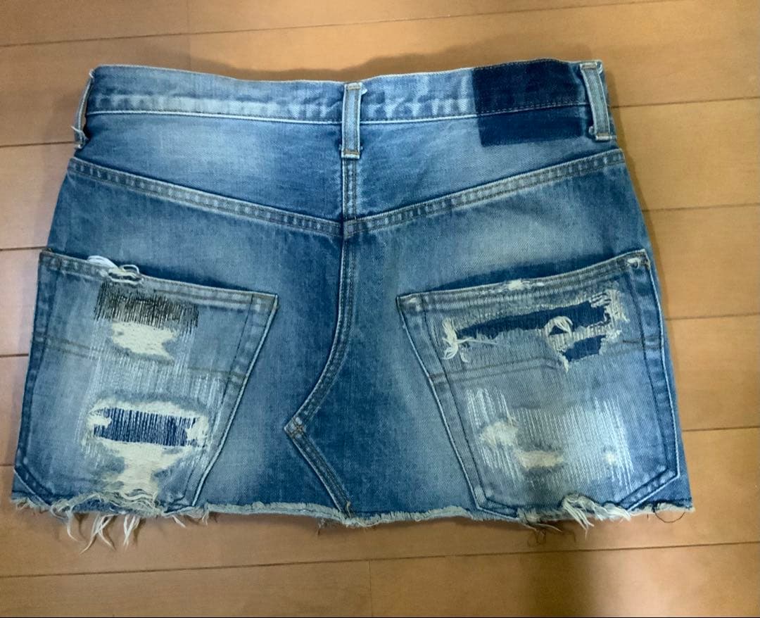 undercover scab デニムスカート　クラッシュ