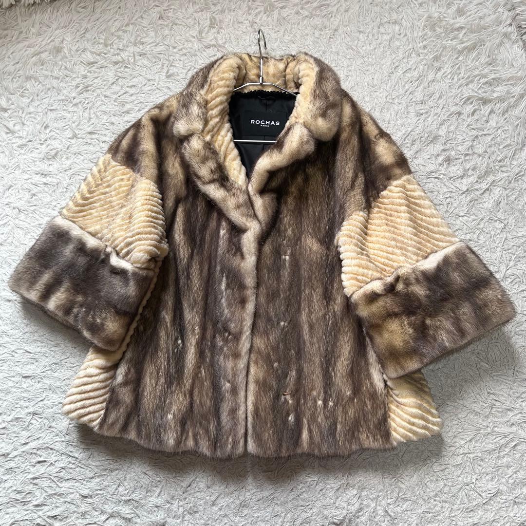 コペンハーゲン クロスミンク クロップド ショートコート 毛皮 軽量 L