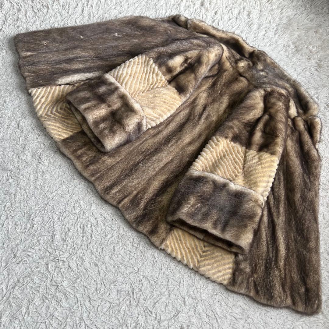 コペンハーゲン クロスミンク クロップド ショートコート 毛皮 軽量 L