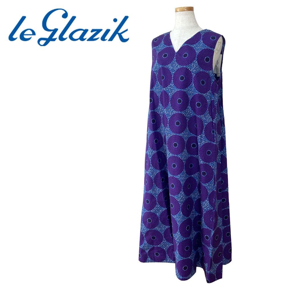 【未使用品】ルグラジック バティック Vネックフレアワンピース