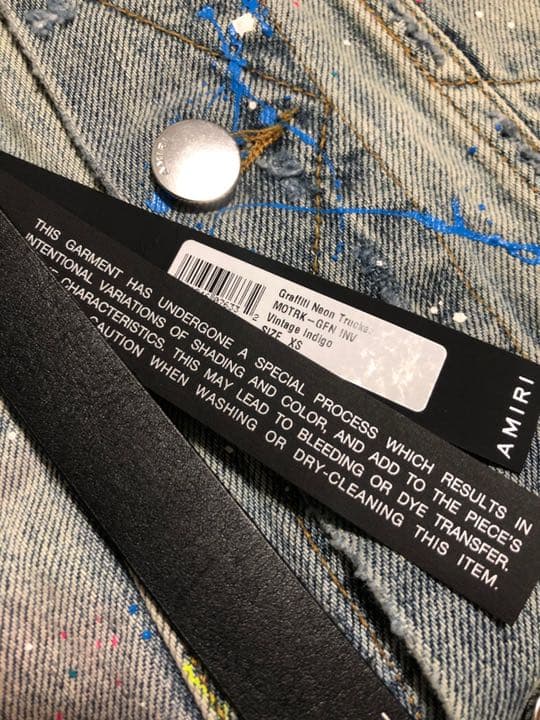 AMIRI GRAFFITI NEON TRUCKER デニムジャケット XS