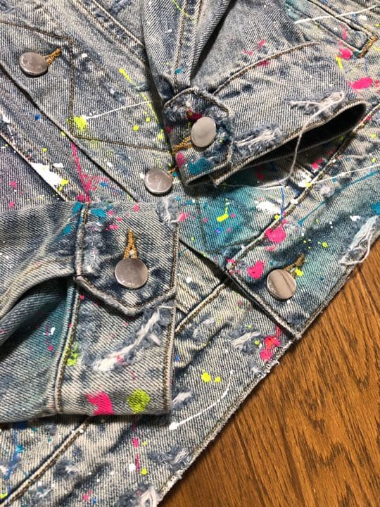 AMIRI GRAFFITI NEON TRUCKER デニムジャケット XS