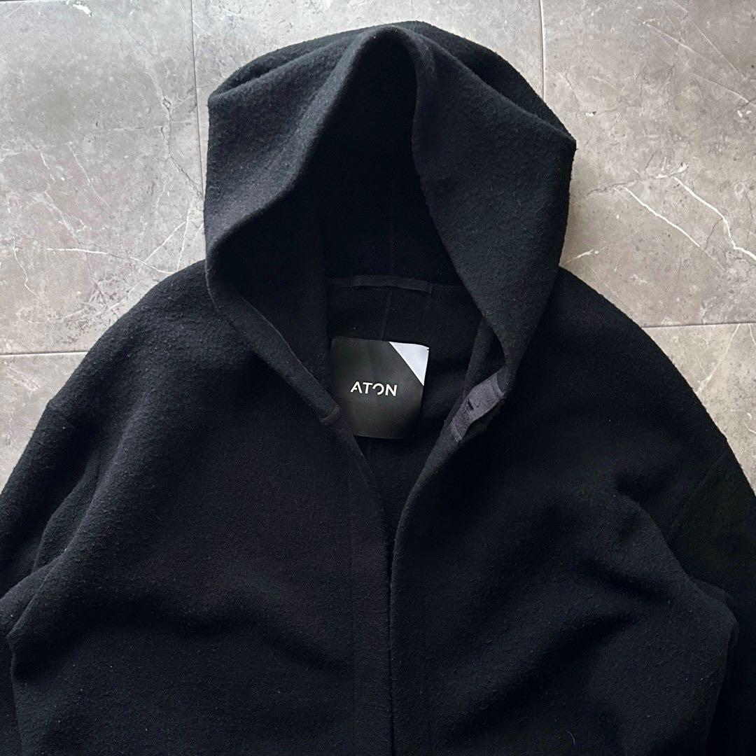 ATON メルトンフーディ ロープコート フーデット ガウン コート 山羊革