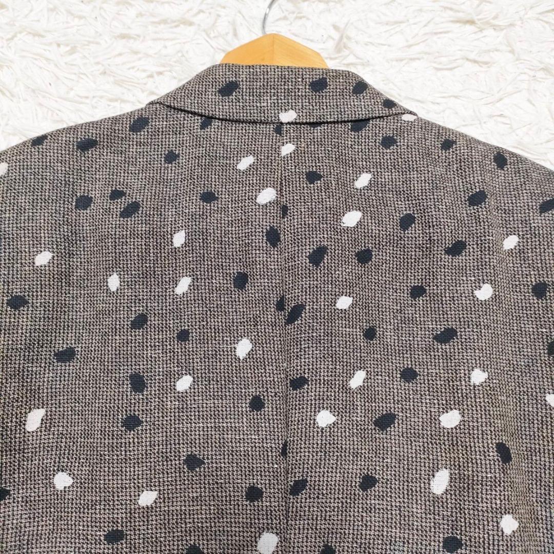 【リネン100%】ポールスミス テーラードジャケット　ドット柄　麻　メンズ　L