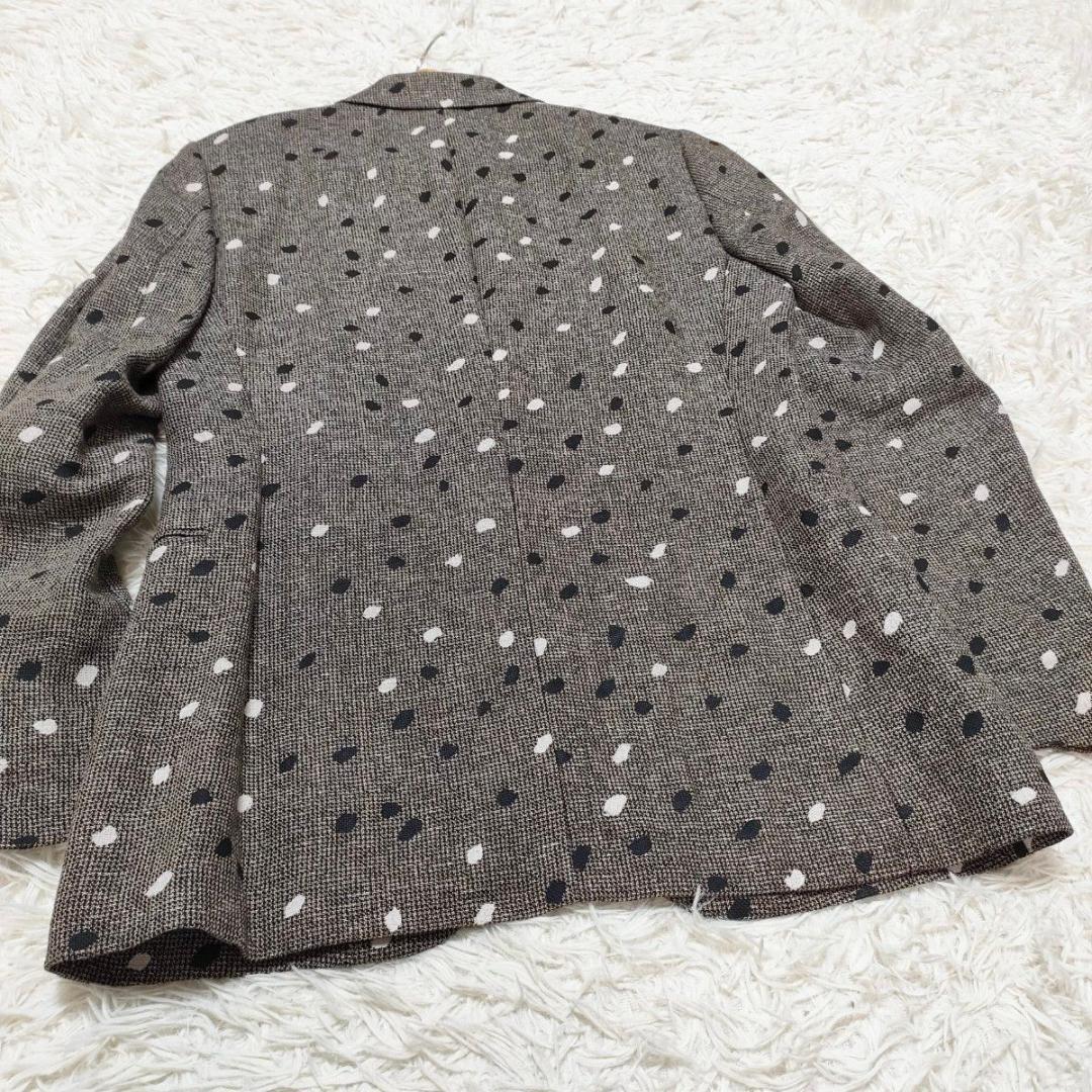 【リネン100%】ポールスミス テーラードジャケット　ドット柄　麻　メンズ　L