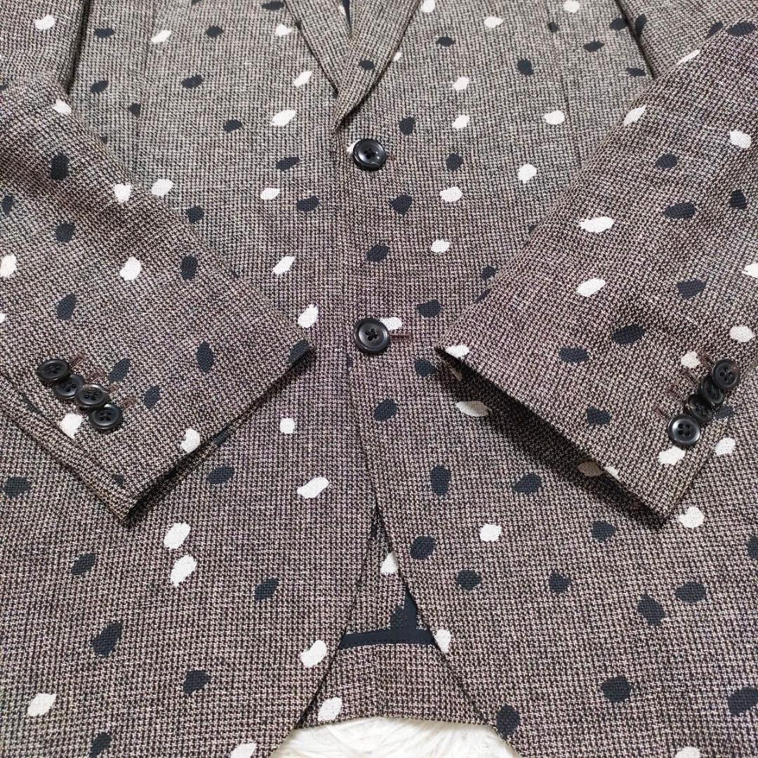 【リネン100%】ポールスミス テーラードジャケット　ドット柄　麻　メンズ　L