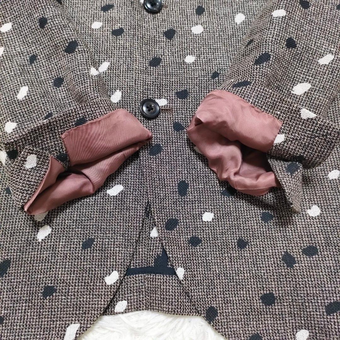 【リネン100%】ポールスミス テーラードジャケット　ドット柄　麻　メンズ　L