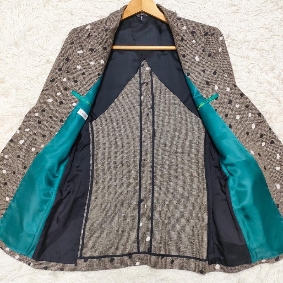 【リネン100%】ポールスミス テーラードジャケット　ドット柄　麻　メンズ　L