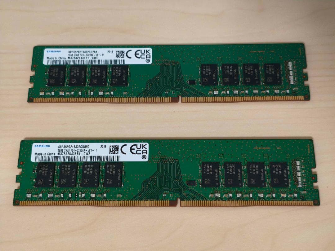 DDR4 3200MHz 16GB×2枚（32GB）