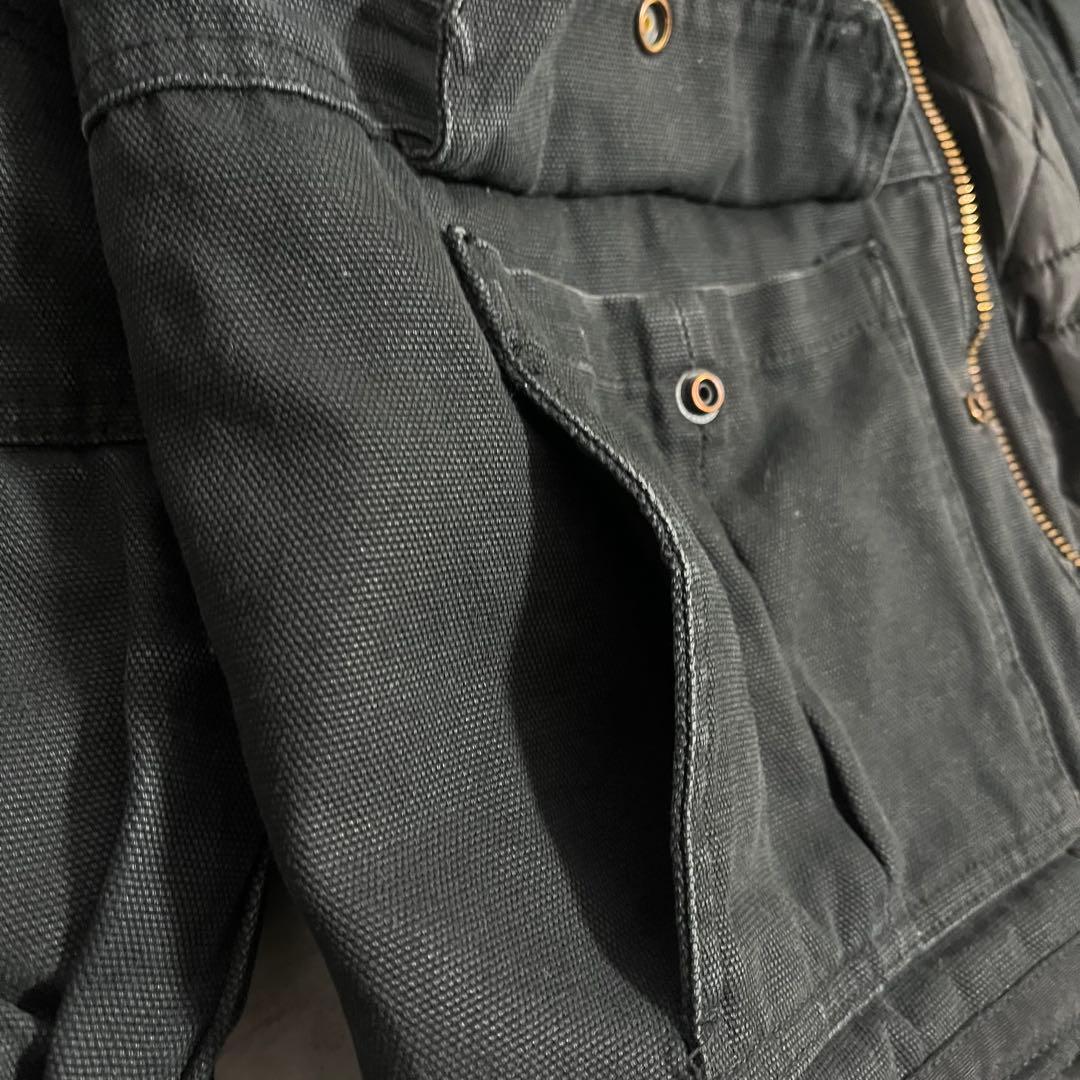 SUPER TUFF ダック生地ワークジャケット Lキルティング襟コーデュロイ