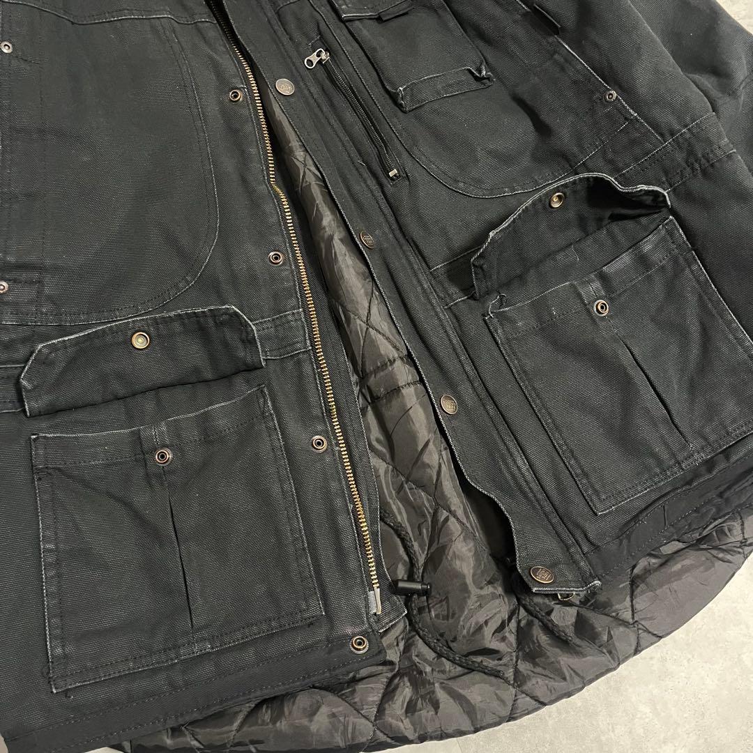 SUPER TUFF ダック生地ワークジャケット Lキルティング襟コーデュロイ