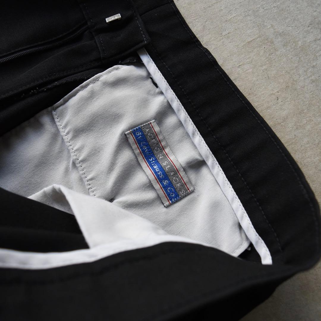 90s リーバイスアクションスラックス ブラック黒 USA W36L32 OVY