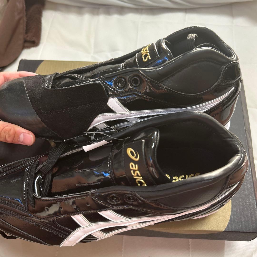 asics ブラック/ホワイト スパイクシューズ　プロ野球支給品