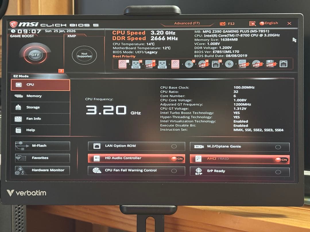 マザーボード　msi MPG Z390 GAMING PLUS