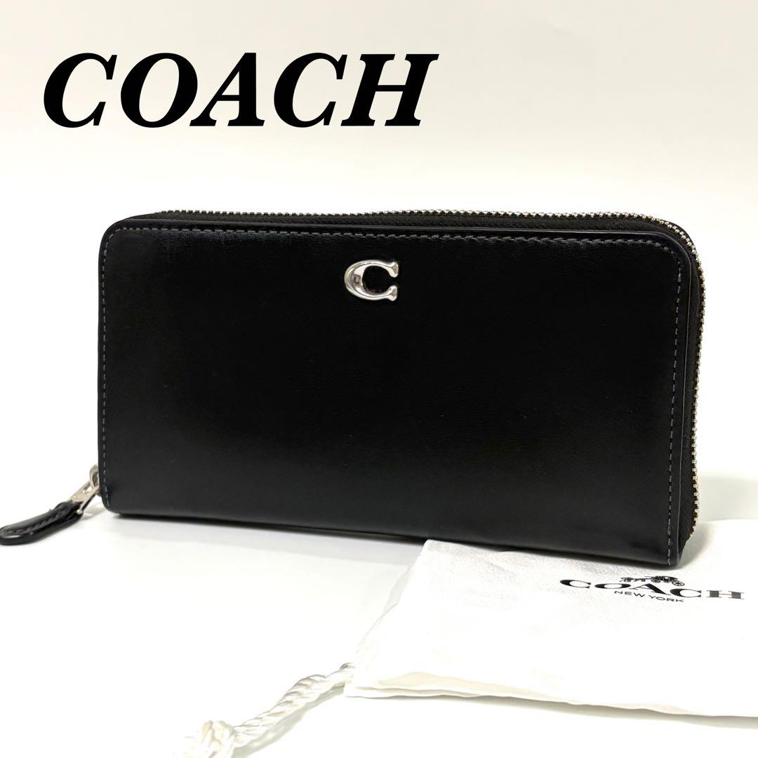【美品】COACH コーチ 長財布 アコーディオンジップウォレット　ブラック