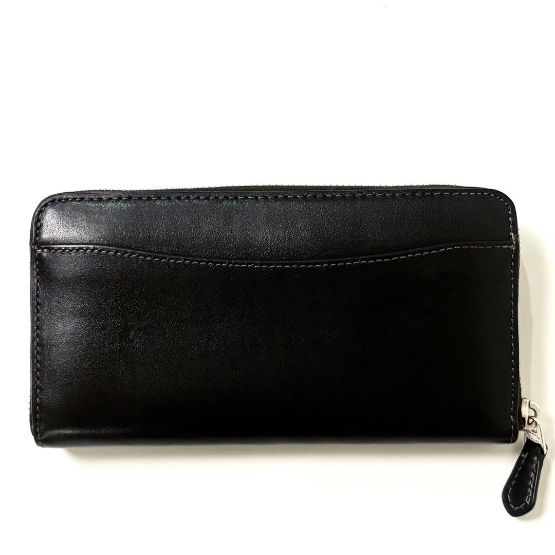 【美品】COACH コーチ 長財布 アコーディオンジップウォレット　ブラック