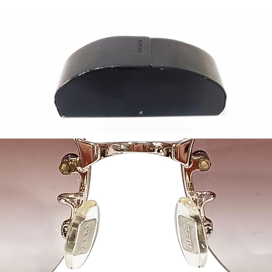 プラダ PRADA サングラス ゴールド ベージュ ハーフリム 男女兼用