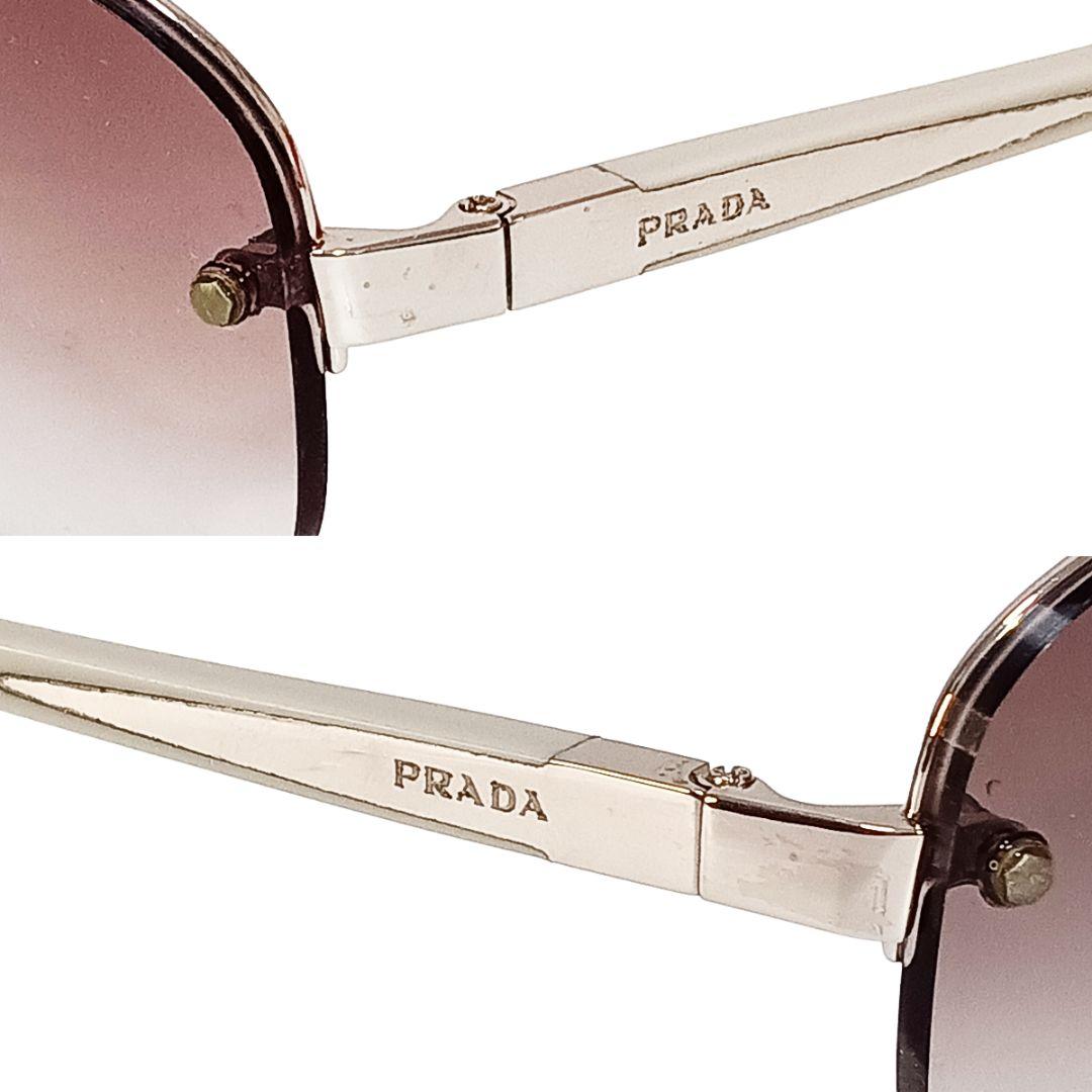 プラダ PRADA サングラス ゴールド ベージュ ハーフリム 男女兼用