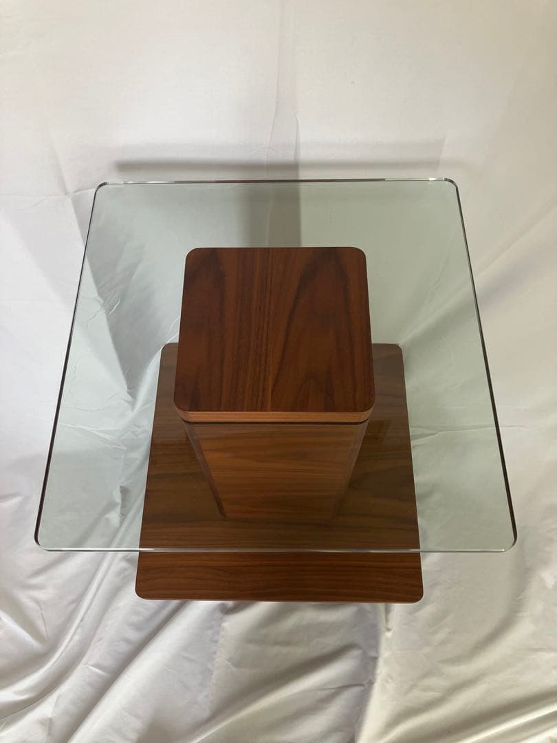 【美品】アルモニア　ガラスサイドテーブル
