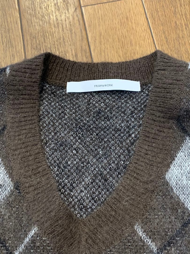 FRAMeWORK フレームワーク アーガイル柄 ベスト