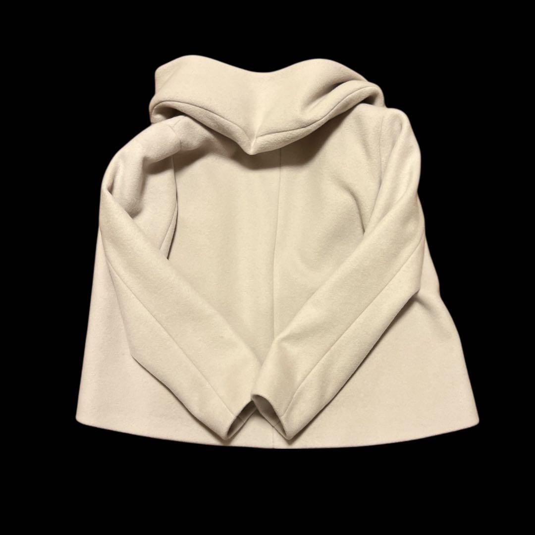 今季 クードシャンス ボリューム衿 ショートウール混コート 36