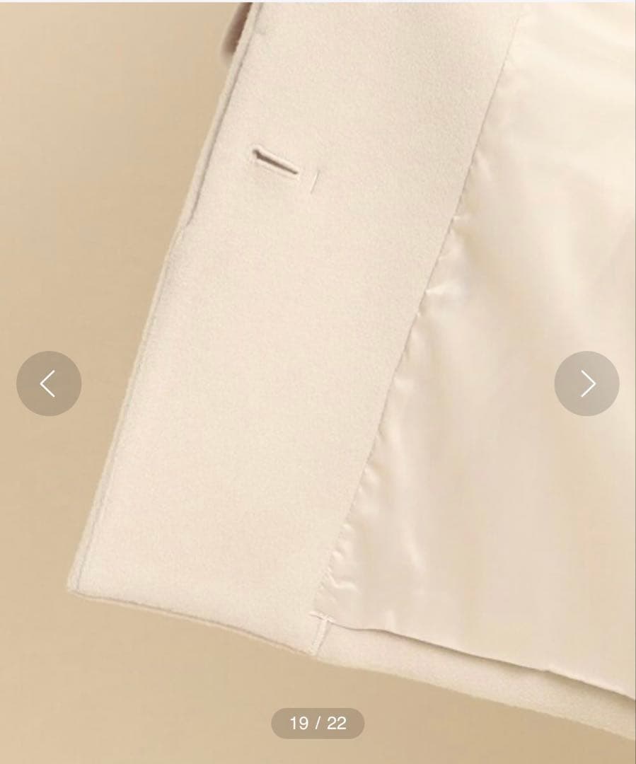 今季 クードシャンス ボリューム衿 ショートウール混コート 36