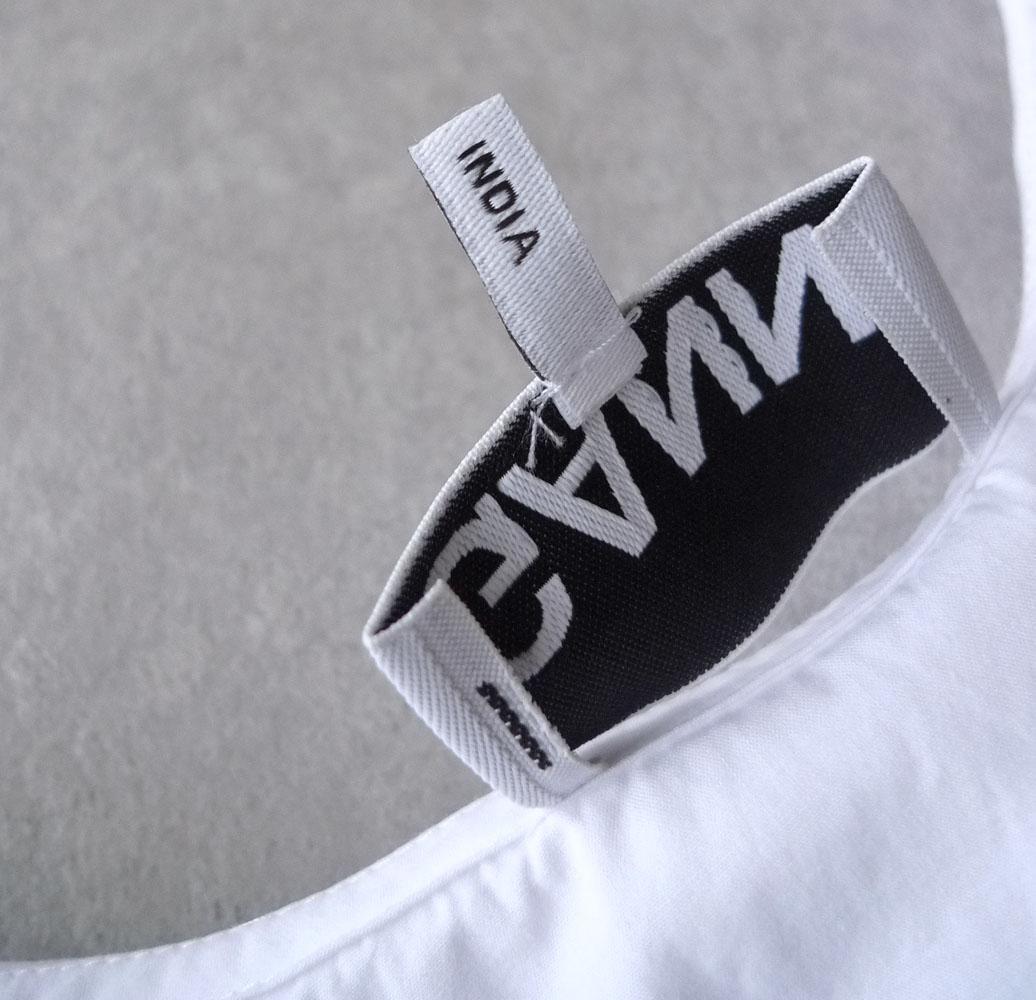 美品 GANNI インド製 ビッグカラーブラウス ミニワンピース ホワイト C