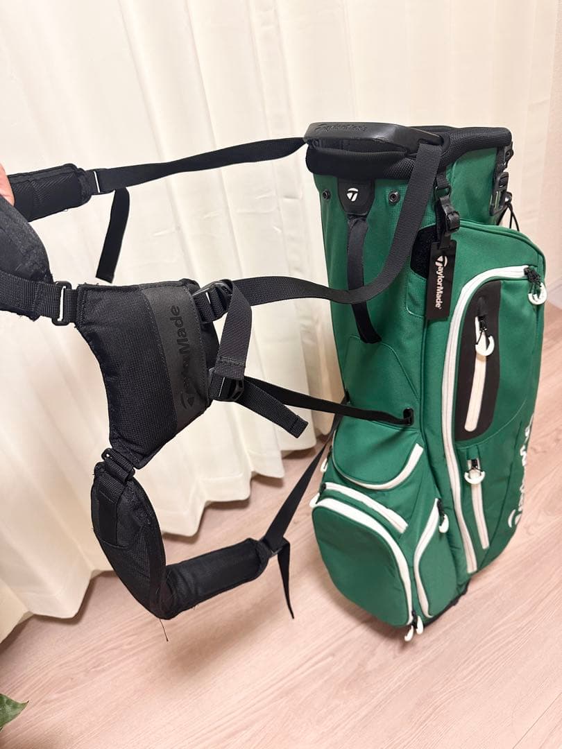 【美品】TaylorMade スタンド式ゴルフバッグ グリーン【男女兼用】