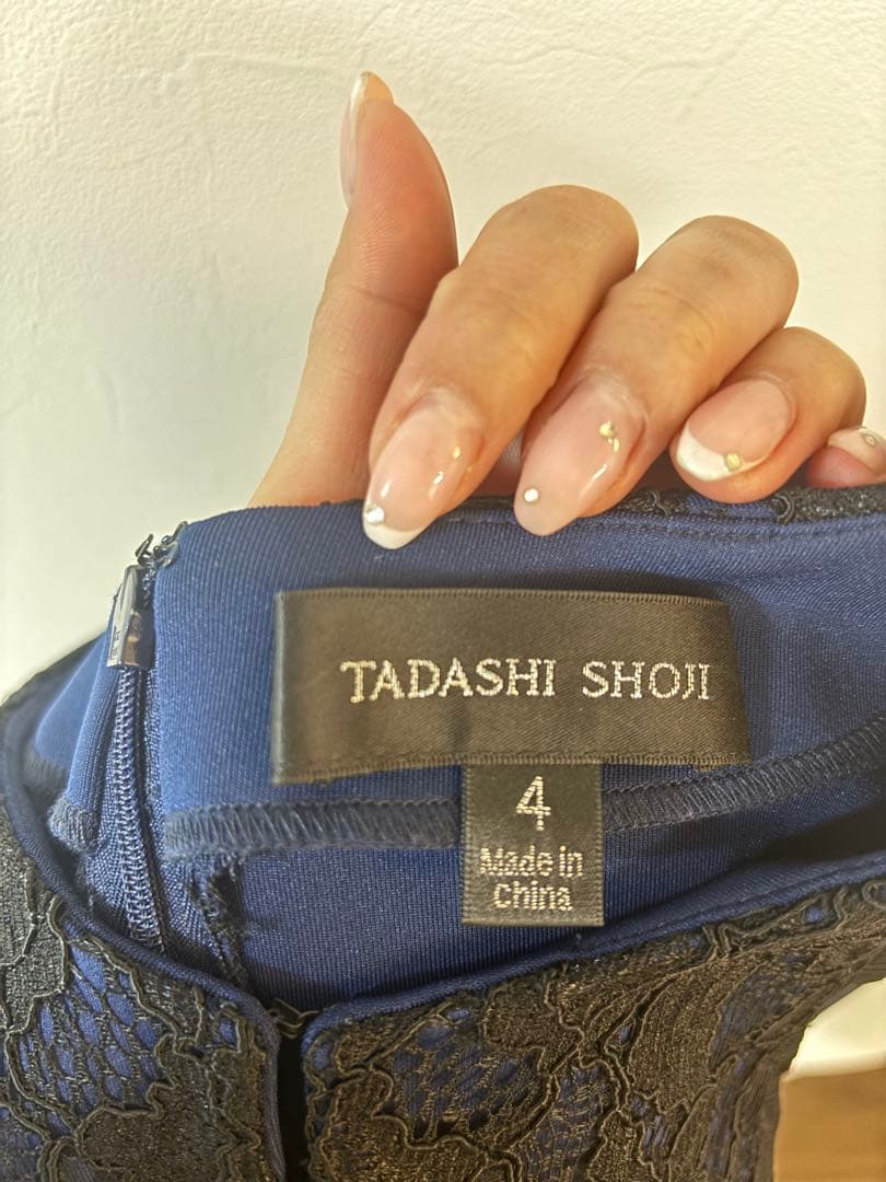 TADASHI SHOJI ネイビー ノースリーブ ワンピース