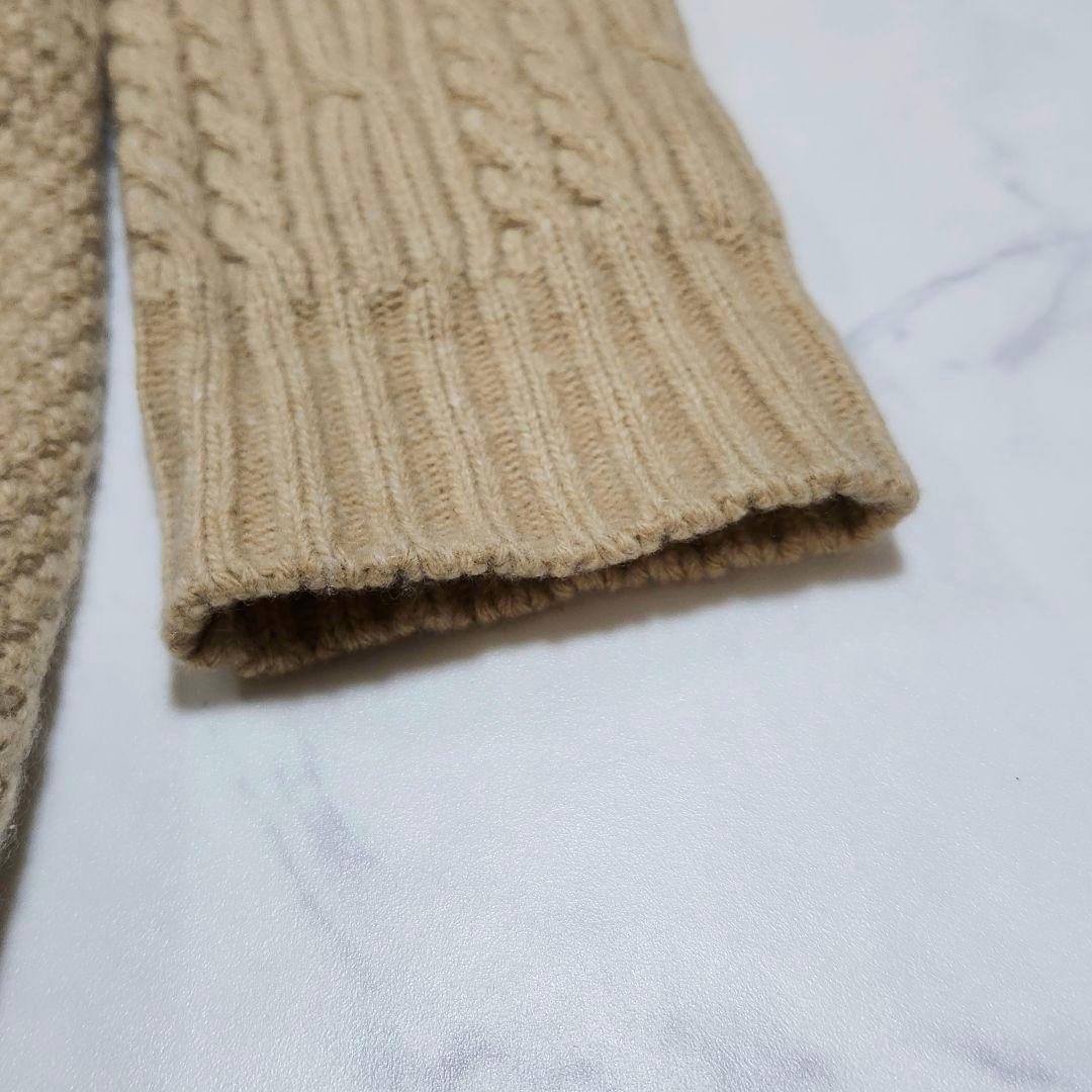 カシミヤ混☆マックスマーラ　ロングカーディガン　ケーブルニット　ウエストベルト