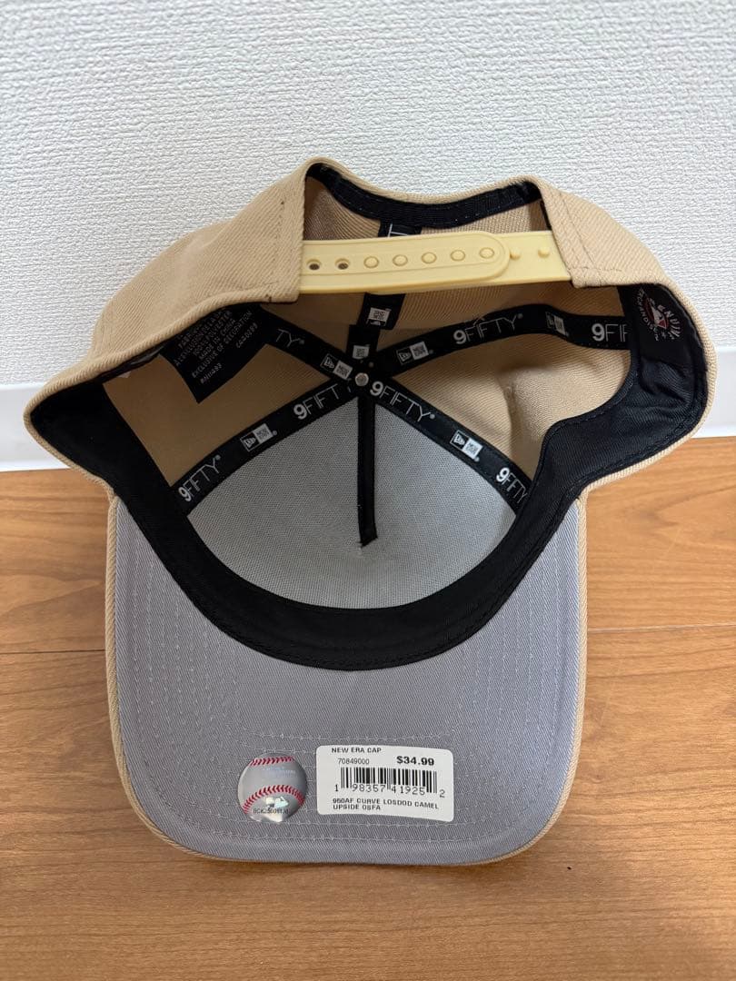 海外限定 LA ニューエラ ドジャース 逆ロゴ ベージュ9FIFTY