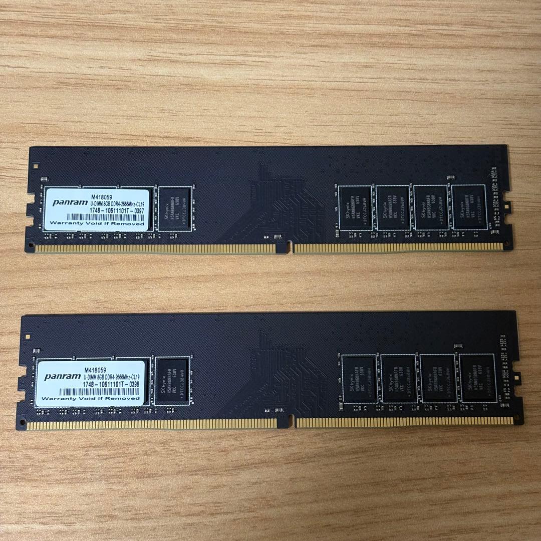 メモリ 16 GB Panram DDR4-2666MHz-CL19
