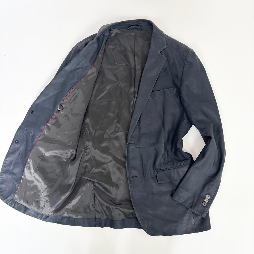 EPOCA UOMO ラムレザー 2テーラードジャケット ダークネイビー 50