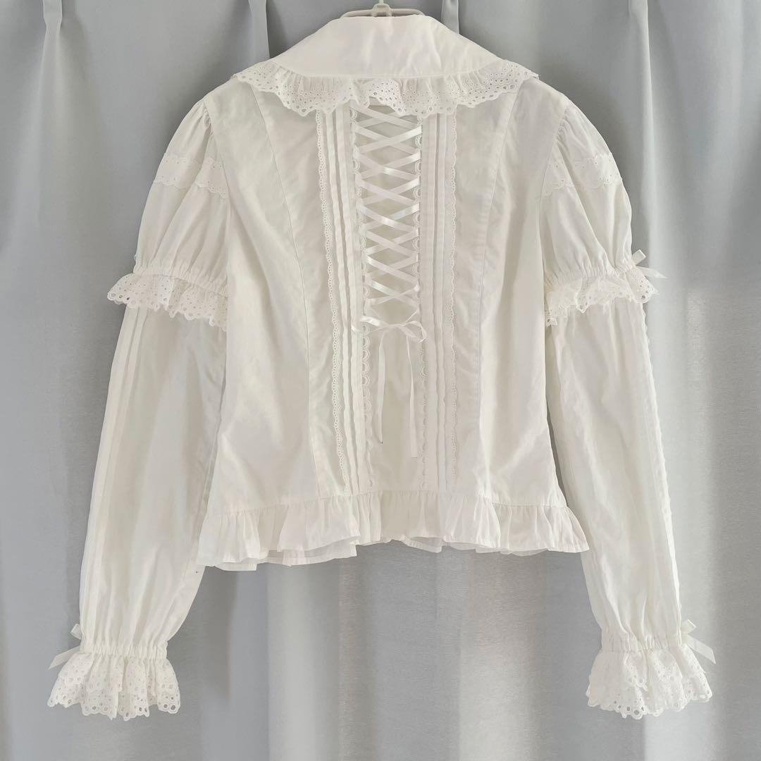 アンジェリックプリティ 長袖 半袖 リバーシブル 綿レース ブラウス