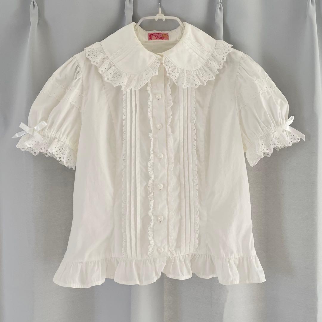 アンジェリックプリティ 長袖 半袖 リバーシブル 綿レース ブラウス