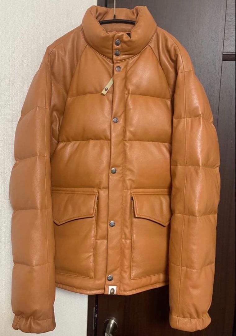 APE シープスキンレザーダウンジャケット　HERO キムタク着　エイプ　初期