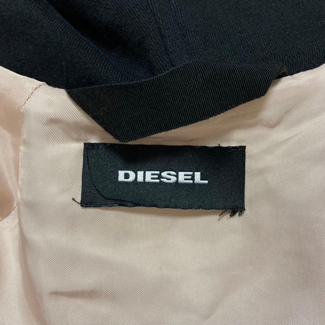 【美品】DIESEL ディーゼル スカジャン フーディ 刺繍 ダメージ加工 S