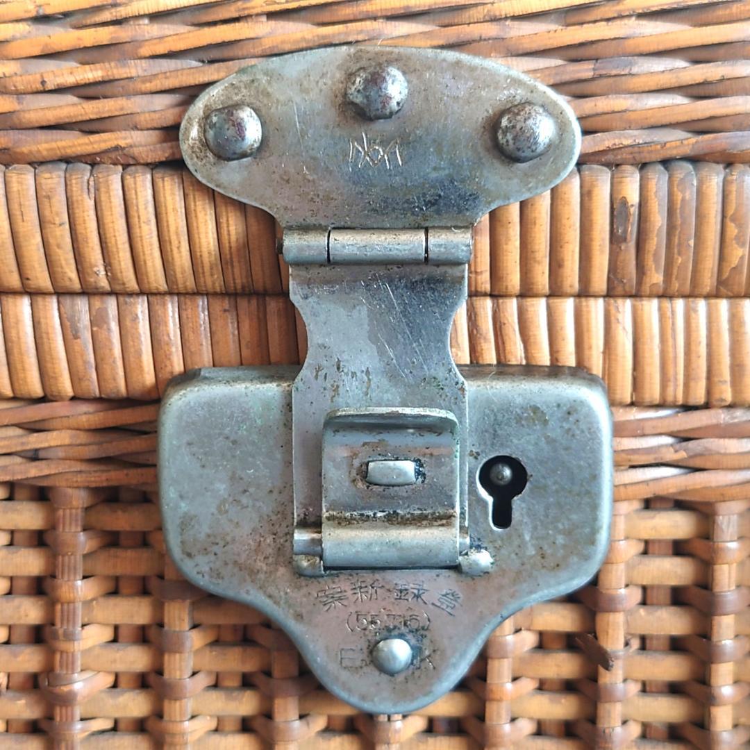 【当時物】 大正バスケット レトロ 籐籠 インテリア 鍵無し